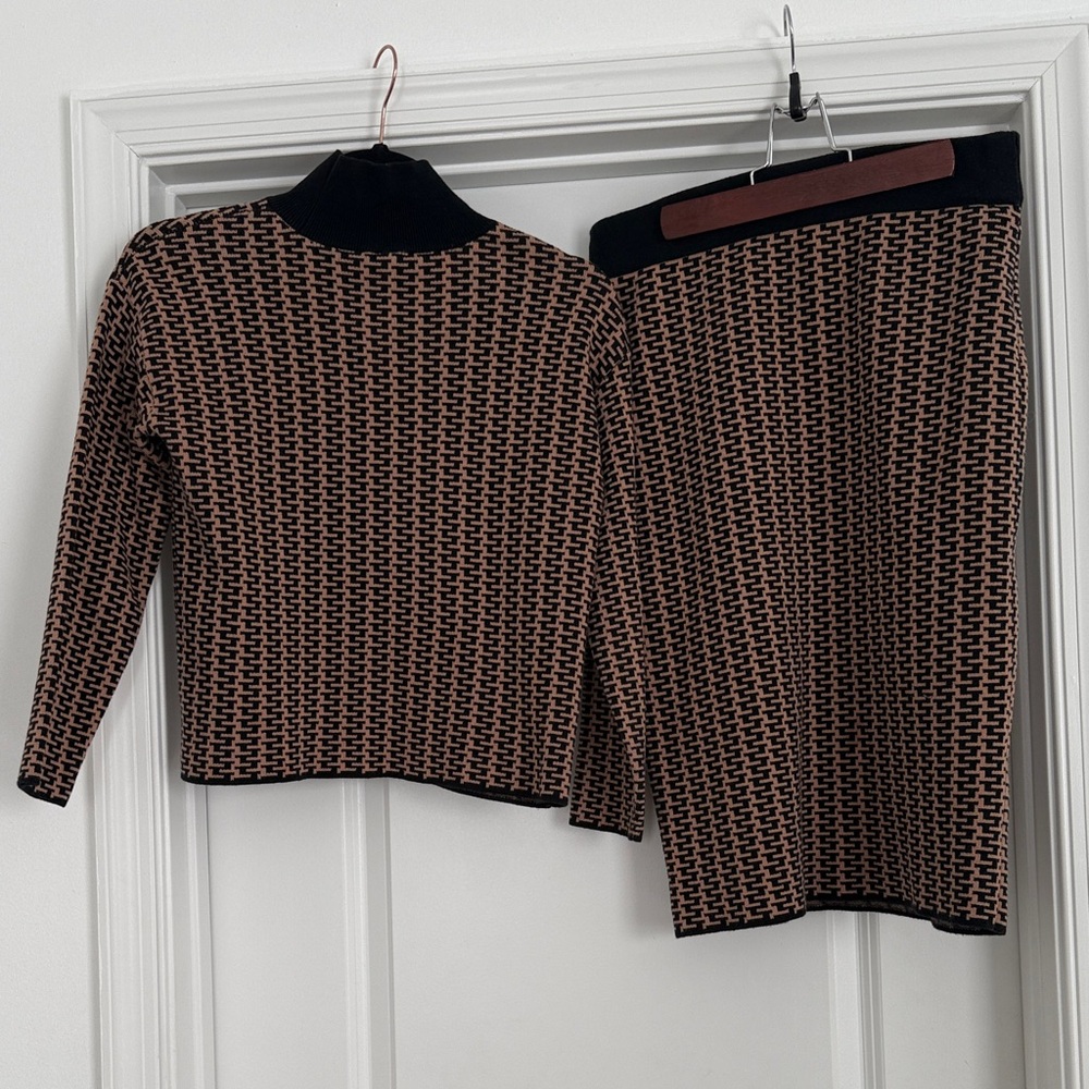 Ann Taylor Factory Black and Brown Skirt Set